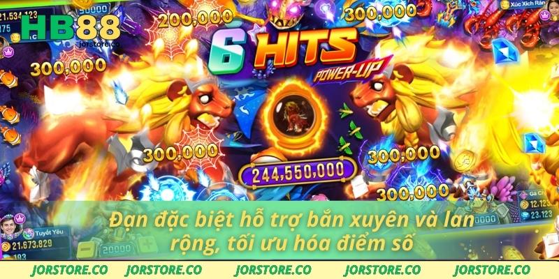 Bắn Cá Nhân Ngư Tại HB88 – Niềm Vui Cá Cược Đỉnh Cao Đạn đặc biệt hỗ trợ bắn xuyên và lan rộng, tối ưu hóa điểm số