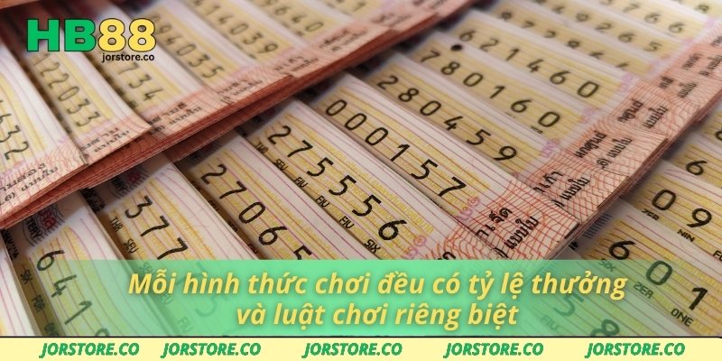 Mỗi hình thức chơi đều có tỷ lệ thưởng và luật chơi riêng biệt