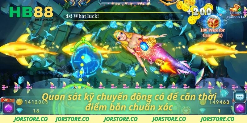 Quan sát kỹ chuyển động cá để căn thời điểm bắn chuẩn xác