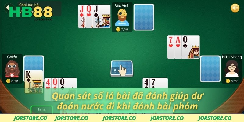 Đánh Bài Phỏm - Trò Chơi Tuyệt Vời Giúp Rèn Trí Tuệ Tại HB88 Quan sát số lá bài đã đánh giúp dự đoán nước đi khi đánh bài phỏm
